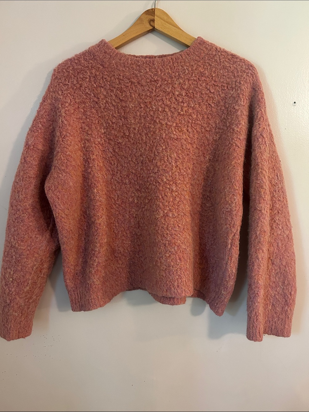 Universal Thread Bouclé Crewneck Sweater in Dusty Rose
